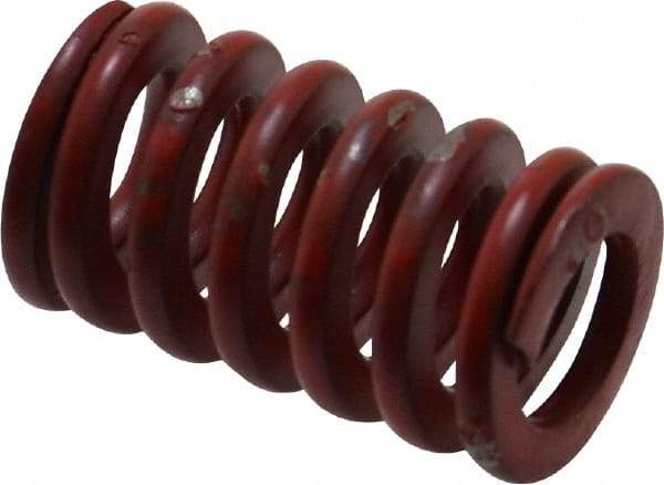 Associated Spring Raymond - 5/8" Hole Diam, 11/32" Rod Diam, 1" Free Length, Red Die Spring - 111 Lb Max Deflection, 0.37" Max Deflection, Medium Heavy Duty, Chromium Alloy Steel - Industrial Tool & Supply