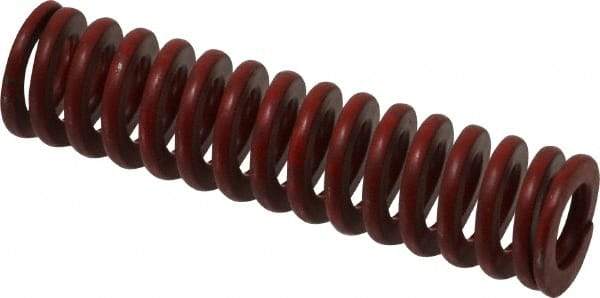 Associated Spring Raymond - 5/8" Hole Diam, 11/32" Rod Diam, 2-1/2" Free Length, Red Die Spring - 106.4 Lb Max Deflection, 0.93" Max Deflection, Medium Heavy Duty, Chromium Alloy Steel - Industrial Tool & Supply
