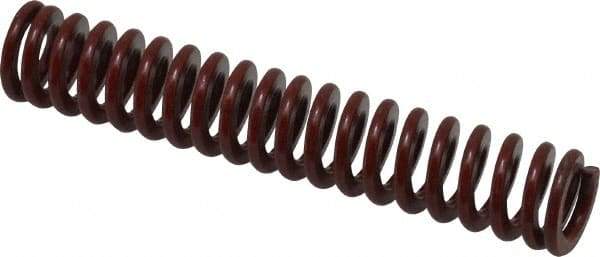Associated Spring Raymond - 5/8" Hole Diam, 11/32" Rod Diam, 3-1/2" Free Length, Red Die Spring - 110.1 Lb Max Deflection, 1.3" Max Deflection, Medium Heavy Duty, Chromium Alloy Steel - Industrial Tool & Supply