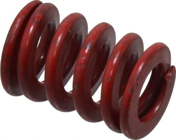 Associated Spring Raymond - 3/4" Hole Diam, 3/8" Rod Diam, 1" Free Length, Red Die Spring - 185 Lb Max Deflection, 0.37" Max Deflection, Medium Heavy Duty, Chromium Alloy Steel - Industrial Tool & Supply