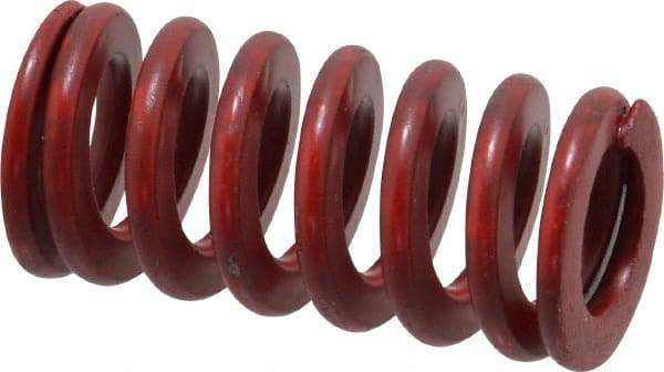 Associated Spring Raymond - 3/4" Hole Diam, 3/8" Rod Diam, 1-1/2" Free Length, Red Die Spring - 177.6 Lb Max Deflection, 0.56" Max Deflection, Medium Heavy Duty, Chromium Alloy Steel - Industrial Tool & Supply