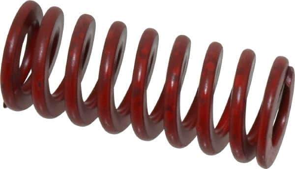 Associated Spring Raymond - 3/4" Hole Diam, 3/8" Rod Diam, 1-3/4" Free Length, Red Die Spring - 186.5 Lb Max Deflection, 0.65" Max Deflection, Medium Heavy Duty, Chromium Alloy Steel - Industrial Tool & Supply