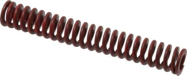 Associated Spring Raymond - 3/4" Hole Diam, 3/8" Rod Diam, 5" Free Length, Red Die Spring - 166.5 Lb Max Deflection, 1.85" Max Deflection, Medium Heavy Duty, Chromium Alloy Steel - Industrial Tool & Supply