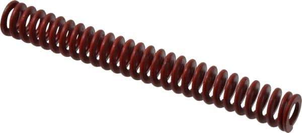 Associated Spring Raymond - 3/4" Hole Diam, 3/8" Rod Diam, 6" Free Length, Red Die Spring - 166.5 Lb Max Deflection, 2.22" Max Deflection, Medium Heavy Duty, Chromium Alloy Steel - Industrial Tool & Supply