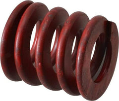 Associated Spring Raymond - 1" Hole Diam, 1/2" Rod Diam, 1" Free Length, Red Die Spring - 281.2 Lb Max Deflection, 0.37" Max Deflection, Medium Heavy Duty, Chromium Alloy Steel - Industrial Tool & Supply