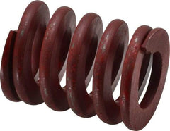 Associated Spring Raymond - 1" Hole Diam, 1/2" Rod Diam, 1-1/4" Free Length, Red Die Spring - 288.6 Lb Max Deflection, 0.46" Max Deflection, Medium Heavy Duty, Chromium Alloy Steel - Industrial Tool & Supply