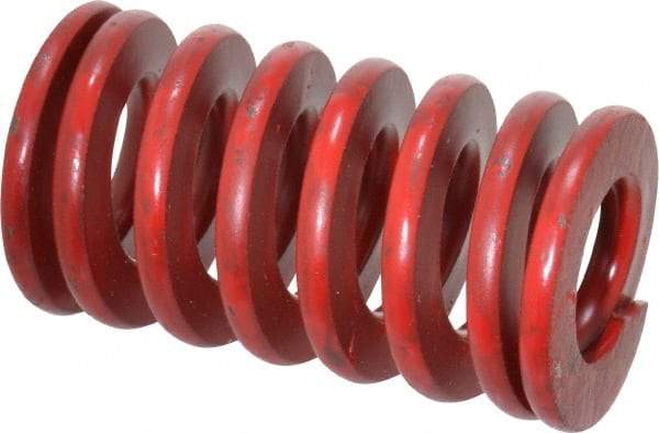 Associated Spring Raymond - 1" Hole Diam, 1/2" Rod Diam, 1-3/4" Free Length, Red Die Spring - 284.9 Lb Max Deflection, 0.65" Max Deflection, Medium Heavy Duty, Chromium Alloy Steel - Industrial Tool & Supply