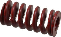 Associated Spring Raymond - 1" Hole Diam, 1/2" Rod Diam, 2" Free Length, Red Die Spring - 296 Lb Max Deflection, 0.74" Max Deflection, Medium Heavy Duty, Chromium Alloy Steel - Industrial Tool & Supply