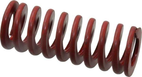 Associated Spring Raymond - 1" Hole Diam, 1/2" Rod Diam, 2-1/2" Free Length, Red Die Spring - 286.8 Lb Max Deflection, 0.93" Max Deflection, Medium Heavy Duty, Chromium Alloy Steel - Industrial Tool & Supply