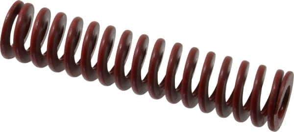Associated Spring Raymond - 1" Hole Diam, 1/2" Rod Diam, 4-1/2" Free Length, Red Die Spring - 283.1 Lb Max Deflection, 1.67" Max Deflection, Medium Heavy Duty, Chromium Alloy Steel - Industrial Tool & Supply