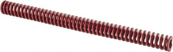 Associated Spring Raymond - 1" Hole Diam, 1/2" Rod Diam, 12" Free Length, Red Die Spring - 275.3 Lb Max Deflection, 4.44" Max Deflection, Medium Heavy Duty, Chromium Alloy Steel - Industrial Tool & Supply