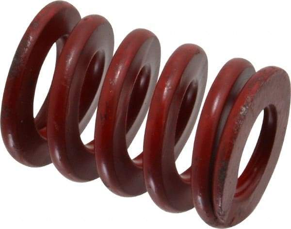 Associated Spring Raymond - 1-1/4" Hole Diam, 5/8" Rod Diam, 1-3/4" Free Length, Red Die Spring - 652.7 Lb Max Deflection, 0.65" Max Deflection, Medium Heavy Duty, Chromium Alloy Steel - Industrial Tool & Supply