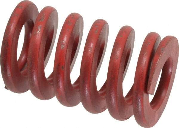 Associated Spring Raymond - 1-1/4" Hole Diam, 5/8" Rod Diam, 2" Free Length, Red Die Spring - 639.4 Lb Max Deflection, 0.74" Max Deflection, Medium Heavy Duty, Chromium Alloy Steel - Industrial Tool & Supply