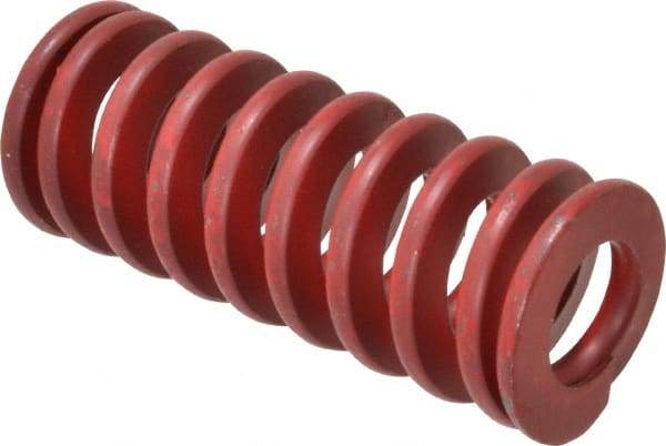 Associated Spring Raymond - 1-1/4" Hole Diam, 5/8" Rod Diam, 3" Free Length, Red Die Spring - 568.3 Lb Max Deflection, 1.11" Max Deflection, Medium Heavy Duty, Chromium Alloy Steel - Industrial Tool & Supply
