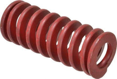Associated Spring Raymond - 1-1/4" Hole Diam, 5/8" Rod Diam, 3" Free Length, Red Die Spring - 568.3 Lb Max Deflection, 1.11" Max Deflection, Medium Heavy Duty, Chromium Alloy Steel - Industrial Tool & Supply