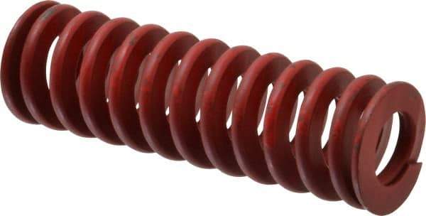 Associated Spring Raymond - 1-1/4" Hole Diam, 5/8" Rod Diam, 4" Free Length, Red Die Spring - 544.6 Lb Max Deflection, 1.48" Max Deflection, Medium Heavy Duty, Chromium Alloy Steel - Industrial Tool & Supply