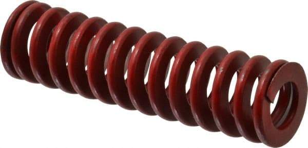 Associated Spring Raymond - 1-1/4" Hole Diam, 5/8" Rod Diam, 4-1/2" Free Length, Red Die Spring - 532.8 Lb Max Deflection, 1.67" Max Deflection, Medium Heavy Duty, Chromium Alloy Steel - Industrial Tool & Supply