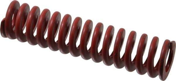 Associated Spring Raymond - 1-1/4" Hole Diam, 5/8" Rod Diam, 5" Free Length, Red Die Spring - 536.5 Lb Max Deflection, 1.85" Max Deflection, Medium Heavy Duty, Chromium Alloy Steel - Industrial Tool & Supply