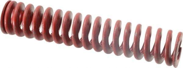 Associated Spring Raymond - 1-1/4" Hole Diam, 5/8" Rod Diam, 6" Free Length, Red Die Spring - 555 Lb Max Deflection, 2.22" Max Deflection, Medium Heavy Duty, Chromium Alloy Steel - Industrial Tool & Supply