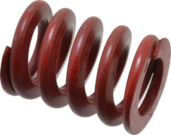 Associated Spring Raymond - 1-1/2" Hole Diam, 3/4" Rod Diam, 2" Free Length, Red Die Spring - 799.2 Lb Max Deflection, 0.74" Max Deflection, Medium Heavy Duty, Chromium Alloy Steel - Industrial Tool & Supply