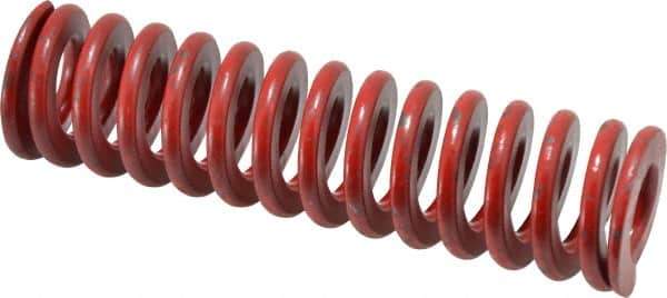 Associated Spring Raymond - 1-1/2" Hole Diam, 3/4" Rod Diam, 6" Free Length, Red Die Spring - 674.9 Lb Max Deflection, 2.22" Max Deflection, Medium Heavy Duty, Chromium Alloy Steel - Industrial Tool & Supply