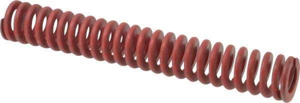 Associated Spring Raymond - 1-1/2" Hole Diam, 3/4" Rod Diam, 10" Free Length, Red Die Spring - 651.2 Lb Max Deflection, 3.7" Max Deflection, Medium Heavy Duty, Chromium Alloy Steel - Industrial Tool & Supply