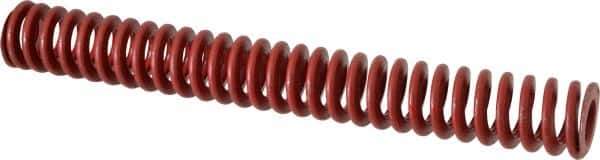 Associated Spring Raymond - 1-1/2" Hole Diam, 3/4" Rod Diam, 12" Free Length, Red Die Spring - 639.4 Lb Max Deflection, 4.44" Max Deflection, Medium Heavy Duty, Chromium Alloy Steel - Industrial Tool & Supply