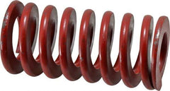 Associated Spring Raymond - 2" Hole Diam, 1" Rod Diam, 4" Free Length, Red Die Spring - 982.7 Lb Max Deflection, 1.48" Max Deflection, Medium Heavy Duty, Chromium Alloy Steel - Industrial Tool & Supply