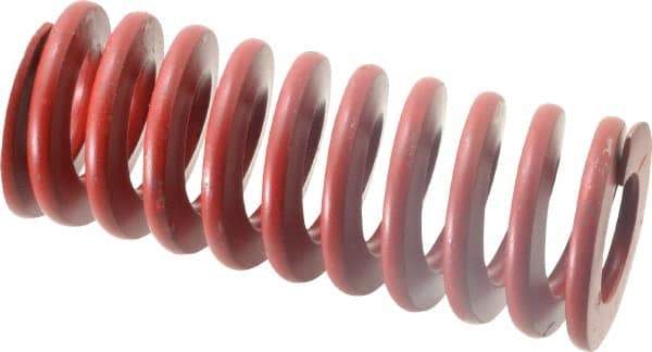 Associated Spring Raymond - 2" Hole Diam, 1" Rod Diam, 5" Free Length, Red Die Spring - 1036 Lb Max Deflection, 1.85" Max Deflection, Medium Heavy Duty, Chromium Alloy Steel - Industrial Tool & Supply