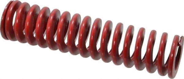 Associated Spring Raymond - 2" Hole Diam, 1" Rod Diam, 8" Free Length, Red Die Spring - 1041.9 Lb Max Deflection, 2.96" Max Deflection, Medium Heavy Duty, Chromium Alloy Steel - Industrial Tool & Supply