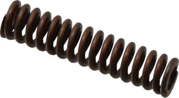 Associated Spring Raymond - 3/8" Hole Diam, 3/16" Rod Diam, 1-1/2" Free Length, Gold Die Spring - 36 Lb Max Deflection, 0.45" Max Deflection, Heavy Duty, Chromium Alloy Steel - Industrial Tool & Supply