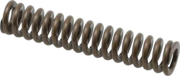 Associated Spring Raymond - 3/8" Hole Diam, 3/16" Rod Diam, 1-3/4" Free Length, Gold Die Spring - 44.1 Lb Max Deflection, 0.53" Max Deflection, Heavy Duty, Chromium Alloy Steel - Industrial Tool & Supply