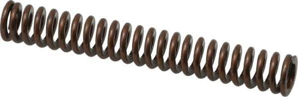 Associated Spring Raymond - 3/8" Hole Diam, 3/16" Rod Diam, 2-1/2" Free Length, Gold Die Spring - 41.3 Lb Max Deflection, 0.75" Max Deflection, Heavy Duty, Chromium Alloy Steel - Industrial Tool & Supply