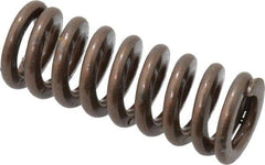 Associated Spring Raymond - 1/2" Hole Diam, 9/32" Rod Diam, 1-1/4" Free Length, Gold Die Spring - 69.8 Lb Max Deflection, 0.38" Max Deflection, Heavy Duty, Chromium Alloy Steel - Industrial Tool & Supply