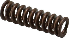 Associated Spring Raymond - 1/2" Hole Diam, 9/32" Rod Diam, 1-1/2" Free Length, Gold Die Spring - 69.8 Lb Max Deflection, 0.45" Max Deflection, Heavy Duty, Chromium Alloy Steel - Industrial Tool & Supply