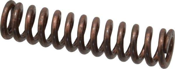 Associated Spring Raymond - 1/2" Hole Diam, 9/32" Rod Diam, 2" Free Length, Gold Die Spring - 66 Lb Max Deflection, 0.6" Max Deflection, Heavy Duty, Chromium Alloy Steel - Industrial Tool & Supply