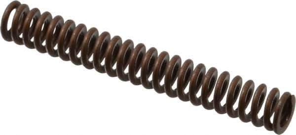 Associated Spring Raymond - 1/2" Hole Diam, 9/32" Rod Diam, 3-1/2" Free Length, Gold Die Spring - 63 Lb Max Deflection, 1.05" Max Deflection, Heavy Duty, Chromium Alloy Steel - Industrial Tool & Supply