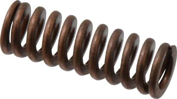 Associated Spring Raymond - 5/8" Hole Diam, 11/32" Rod Diam, 1-3/4" Free Length, Gold Die Spring - 126 Lb Max Deflection, 0.53" Max Deflection, Heavy Duty, Chromium Alloy Steel - Industrial Tool & Supply