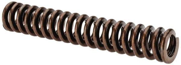 Associated Spring Raymond - 5/8" Hole Diam, 11/32" Rod Diam, 3-1/2" Free Length, Gold Die Spring - 128.1 Lb Max Deflection, 1.05" Max Deflection, Heavy Duty, Chromium Alloy Steel - Industrial Tool & Supply