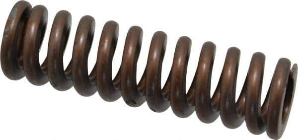 Associated Spring Raymond - 3/4" Hole Diam, 3/8" Rod Diam, 2-1/2" Free Length, Gold Die Spring - 300 Lb Max Deflection, 0.75" Max Deflection, Heavy Duty, Chromium Alloy Steel - Industrial Tool & Supply
