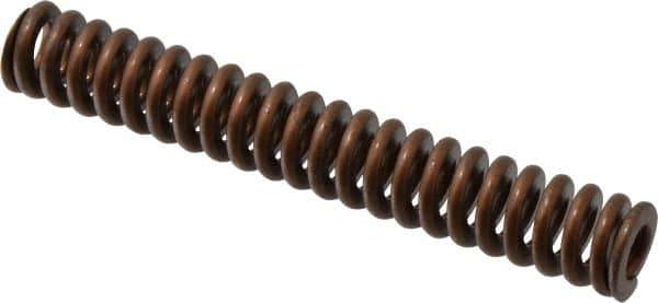 Associated Spring Raymond - 3/4" Hole Diam, 3/8" Rod Diam, 5" Free Length, Gold Die Spring - 292.5 Lb Max Deflection, 1.5" Max Deflection, Heavy Duty, Chromium Alloy Steel - Industrial Tool & Supply