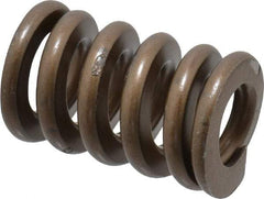 Associated Spring Raymond - 1" Hole Diam, 1/2" Rod Diam, 1-1/2" Free Length, Gold Die Spring - 532.8 Lb Max Deflection, 0.45" Max Deflection, Heavy Duty, Chromium Alloy Steel - Industrial Tool & Supply