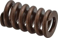 Associated Spring Raymond - 1" Hole Diam, 1/2" Rod Diam, 1-3/4" Free Length, Gold Die Spring - 546 Lb Max Deflection, 0.53" Max Deflection, Heavy Duty, Chromium Alloy Steel - Industrial Tool & Supply