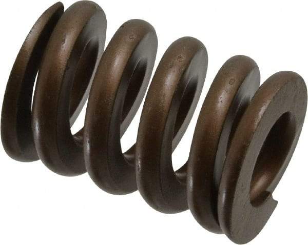 Associated Spring Raymond - 1-1/4" Hole Diam, 5/8" Rod Diam, 1-3/4" Free Length, Gold Die Spring - 953.4 Lb Max Deflection, 0.53" Max Deflection, Heavy Duty, Chromium Alloy Steel - Industrial Tool & Supply