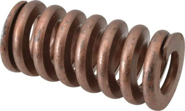 Associated Spring Raymond - 1-1/4" Hole Diam, 5/8" Rod Diam, 2-1/2" Free Length, Gold Die Spring - 882 Lb Max Deflection, 0.75" Max Deflection, Heavy Duty, Chromium Alloy Steel - Industrial Tool & Supply