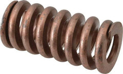 Associated Spring Raymond - 1-1/4" Hole Diam, 5/8" Rod Diam, 2-1/2" Free Length, Gold Die Spring - 882 Lb Max Deflection, 0.75" Max Deflection, Heavy Duty, Chromium Alloy Steel - Industrial Tool & Supply