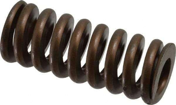 Associated Spring Raymond - 1-1/4" Hole Diam, 5/8" Rod Diam, 3" Free Length, Gold Die Spring - 856.8 Lb Max Deflection, 0.9" Max Deflection, Heavy Duty, Chromium Alloy Steel - Industrial Tool & Supply