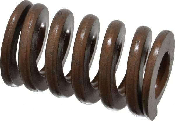 Associated Spring Raymond - 1-1/2" Hole Diam, 3/4" Rod Diam, 2-1/2" Free Length, Gold Die Spring - 1162.5 Lb Max Deflection, 0.75" Max Deflection, Heavy Duty, Chromium Alloy Steel - Industrial Tool & Supply