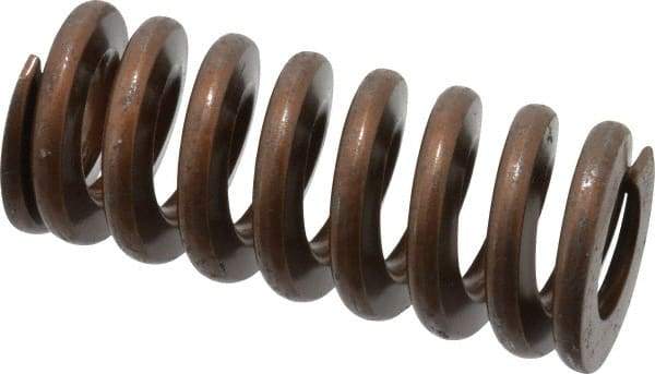 Associated Spring Raymond - 1-1/2" Hole Diam, 3/4" Rod Diam, 3-1/2" Free Length, Gold Die Spring - 1117.2 Lb Max Deflection, 1.05" Max Deflection, Heavy Duty, Chromium Alloy Steel - Industrial Tool & Supply