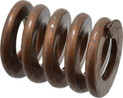 Associated Spring Raymond - 2" Hole Diam, 1" Rod Diam, 2-1/2" Free Length, Gold Die Spring - 1950 Lb Max Deflection, 0.75" Max Deflection, Heavy Duty, Chromium Alloy Steel - Industrial Tool & Supply